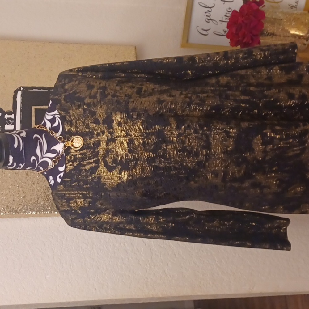 Nine West Black & Gold Dress